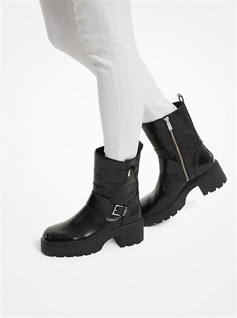 michael kors patent leather crinkled|Dover Crinkled Patent Boot .